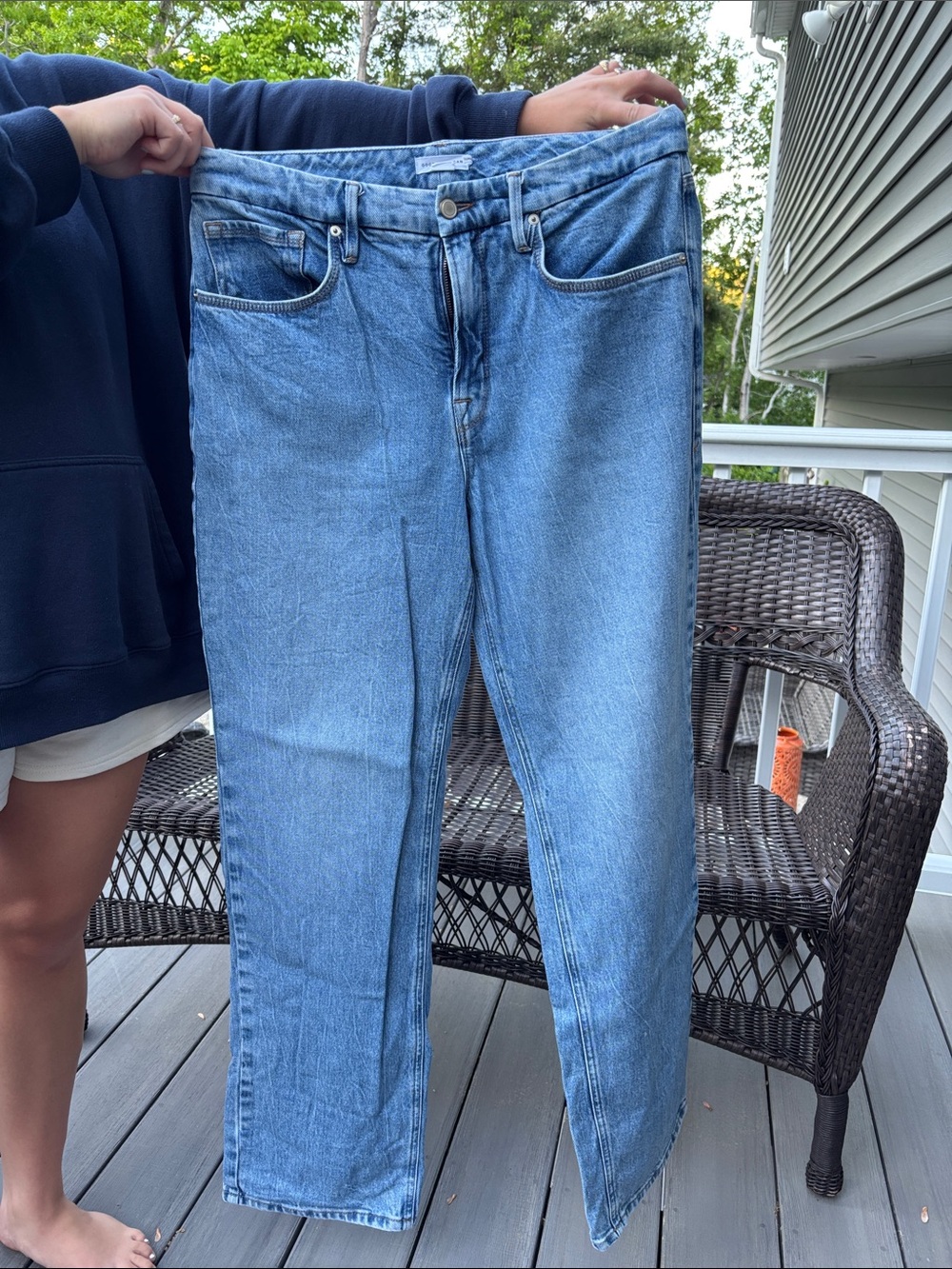 Good American Women's Light Blue Straight-Leg Jeans